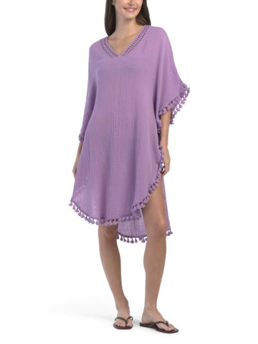 MICHAEL STARS Made In Usa Holly Tassel Trim Cover-up Dress